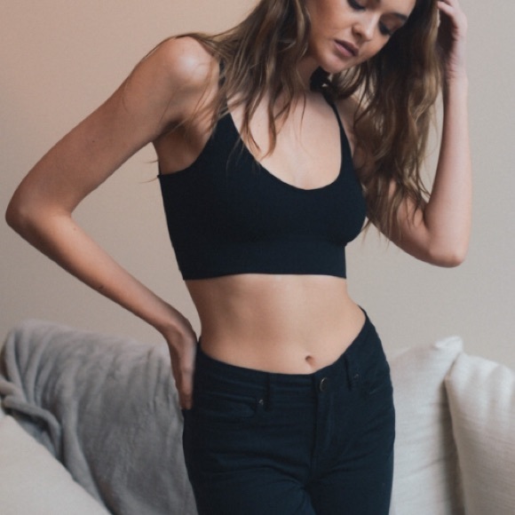 Other - Black Bralette Seamless Low Back Lounge Bra